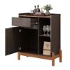 Aparador Bar Pequeno 81cm Bari Casa D Cinza/Cedro