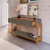 Aparador 130cm 2 Gavetas Sala Lizz Casa D Cinza/Cedro