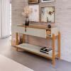 Aparador 130cm 2 Gavetas Sala Lizz Casa D Off White/Cedro