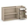 Módulo Balcão 120x68x56cm 3 Gavetas 2 Portas 100% MDF Cozinha Provence Robel Fendi/Off White Matte