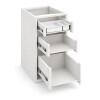 Módulo Balcao 35x68x56cm 3 Gavetas 100% MDF Cozinha Provence Robel Branco/Salvia Matte
