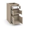 Módulo Balcao 35x68x56cm 3 Gavetas 100% MDF Cozinha Provence Robel Fendi/Off White Matte
