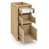 Módulo Balcao 35x68x56cm 3 Gavetas 100% MDF Cozinha Provence Robel Hanover/Branco Matte