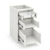 Módulo Balcao 40x68x56cm 3 Gavetas 100% MDF Cozinha Provence Robel Branco/Fendi Matte