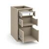 Módulo Balcao 40x68x56cm 3 Gavetas 100% MDF Cozinha Provence Robel Fendi/Fendi Matte