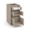 Módulo Balcao 40x68x56cm 3 Gavetas 100% MDF Cozinha Provence Robel Fendi/Salvia Matte