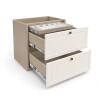 Módulo Balcão 60x68x56cm 2 Gavetas + 1 Gaveta Oculta 100% MDF Cozinha Provence Robel Fendi/Off White Matte