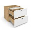 Módulo Balcão 70x68x56cm 2 Gavetas + 1 Gaveta Oculta 100% MDF Cozinha Provence Robel Hanover/Branco Matte