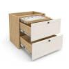 Módulo Balcão 60x68x56cm 2 Gavetas + 1 Gaveta Oculta 100% MDF Cozinha Provence Robel Hanover/Off White Matte