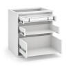 Módulo Balcão 60x68x56cm 3 Gavetas 100% MDF Cozinha Provence Robel Branco/Fendi Matte