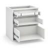Módulo Balcão 60x68x56cm 3 Gavetas 100% MDF Cozinha Provence Robel Branco/Branco Matte