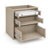 Módulo Balcão 60x68x56cm 3 Gavetas 100% MDF Cozinha Provence Robel Fendi/Fendi Matte