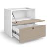 Módulo Balcao 70x68x56cm 1 Gaveta 1 Porta Basculante 100% MDF Cozinha Provence Robel Branco/Fendi Matte