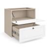 Módulo Balcão 80x68x56cm 1 Gaveta 1 Porta Basculante 100% MDF Cozinha Provence Robel Fendi/Branco Matte