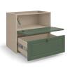 Módulo Balcão 80x68x56cm 1 Gaveta 1 Porta Basculante 100% MDF Cozinha Provence Robel Fendi/Salvia Matte