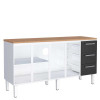 Balcão de Aço Cozinha 192x92x52cm 3 Gavetas Com Tampo Jequitiba Vênus 200 Cozimax Branco/Preto