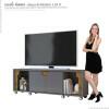 Rack Bancada Para TV Até 65 Pol  Firenze 1.8 Lukaliam Cinza/Canela