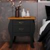 Bombê Retrô Sala Quarto 2 Gavetas 68x45x71 Premier Patrimar Preto/Cumaru
