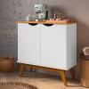 Buffet Aparador Pequeno 2 Portas 81cm Prism Patrimar Branco/Cinamomo