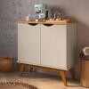 Buffet Aparador Pequeno 2 Portas 81cm Prism Patrimar Off White/Cinamomo