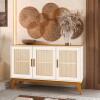 Buffet Sala Jantar Ratan 3 Portas 130cm Andorra EDN Off White/Cedro