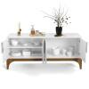 Buffet Balcão Para Sala de Jantar 168cm 4 Portas Amalfi Lukaliam Branco/Canela