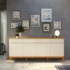 Buffet Grande 190cm Para Sala Estar Jantar 4 Portas 4 Gavetas Dinner 1.9 EAX Off White/Cedro