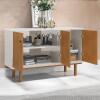 Buffet Balcão Sala 3 Portas 120cm Catar Lukaliam Tauri/Off White Perolizado