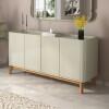 Buffet Balcão 160cm Sala com 4 Portas Flip 1.6 Patrimar Off White