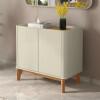 Buffet Balcão Pequeno 90cm Sala com 2 Portas Flip 90 Patrimar Off White/Cinamomo