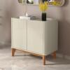 Buffet Balcão Pequeno 90cm Sala com 2 Portas Flip 90 Patrimar Off White