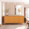 Buffet Sala Jantar 180cm 4 Portas Cantos Arredondado Liv 1.8 EDN Cedro