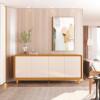 Buffet Sala Jantar 180cm 4 Portas Cantos Arredondado Liv 1.8 EDN Cedro/Off White