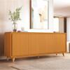 Buffet Sala Jantar 218cm 4 Portas Cantos Arredondado Liv 2.2 EDN Cedro