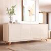 Buffet Sala Jantar 218cm 4 Portas Cantos Arredondado Liv 2.2 EDN Off White