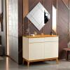 Buffet Pequeno Sala Jantar 95cm 2 Portas 2 Gavetas Magnum EDN Off White/Cedro