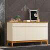 Buffet 140cm Sala Jantar 3 Portas 3 Gavetas Magnum EDN Off White/Cedro