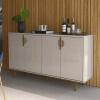 Buffet Balcão 160cm 4 Portas Pés Ferro Marsala Lukaliam Off White