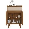Buffet Aparador Pequeno 77cm 2 Portas 1 Gaveta Ouro RV Móveis Cinamomo/Off White