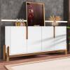 Buffet Balcão Sala de Jantar 4 Portas Lizz 1.7 Casa D Branco/Cedro