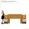 Cabeceira Com LED Casal / Queen Bahamas Mirarack Cedro/Off White