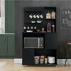 Cantinho do Café Balcão Para Micro-Ondas  90cm Aconchego Patrimar Preto