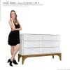 Cômoda Baixa Quarto 6 Gavetas Amalfi Lukaliam Branco/Canela