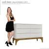 Cômoda Baixa Quarto 6 Gavetas Amalfi Lukaliam Off White/Canela