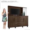 Cômoda com Painel Para TV 42 Polegadas Espelho 183cm Estrela RV Móveis Noce