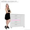Cômoda com Sapateira Florence Mirarack Branco/Rosa