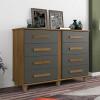 Cômoda Grande 8 Gavetas 136cm Georgia RV Móveis Cinamomo/Grafite