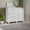 Cômoda com Sapateira 120cm 4 Gavetas Quarto Grécia RV Móveis Branco