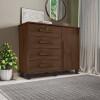 Cômoda com Sapateira 120cm 4 Gavetas Quarto Grécia RV Móveis Noce