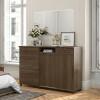 Cômoda Grande Portas de Correr Espelho 176cm Max New Lukaliam Imbuia